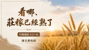 證道：看哪，莊稼已經熟了